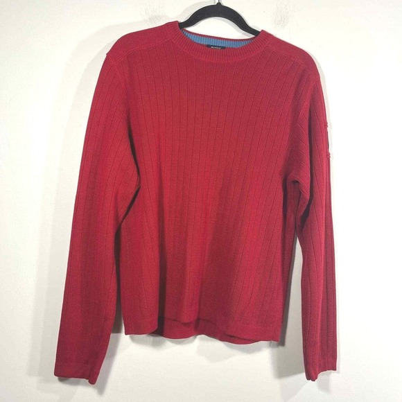 Abercrombie & Fitch Other - Abercrombie & Fitch Vintage Y2K Red Muscle Sweater Men M Ribbed Crew Neck Preppy